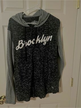 Brooklyn Cloth Black & Gray Hooded Long Sleeve Tee